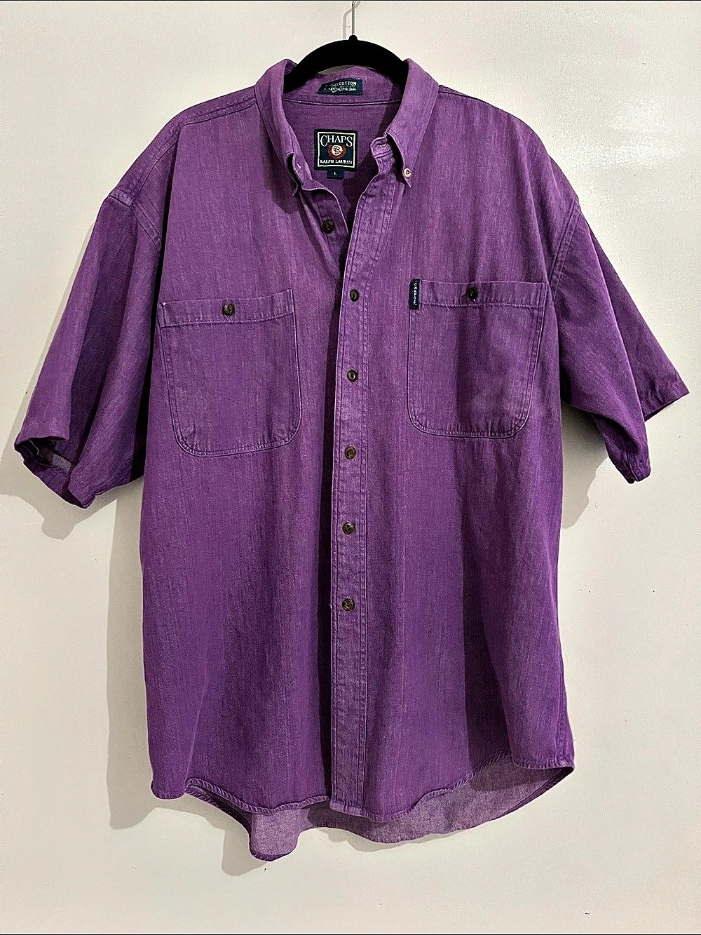 Flaw Chaps Ralph Lauren Vintage Chaps Ralph Lauren Purple Short Sleeve